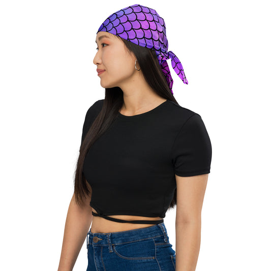 Purple Galaxy Mermaid Scale Quik-Dry Bandana