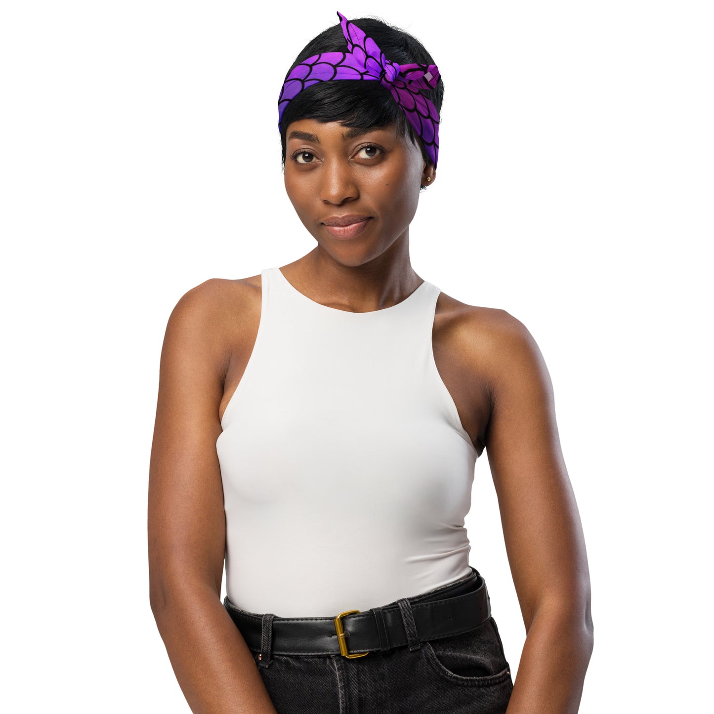 Purple Galaxy Mermaid Scale Quik-Dry Bandana